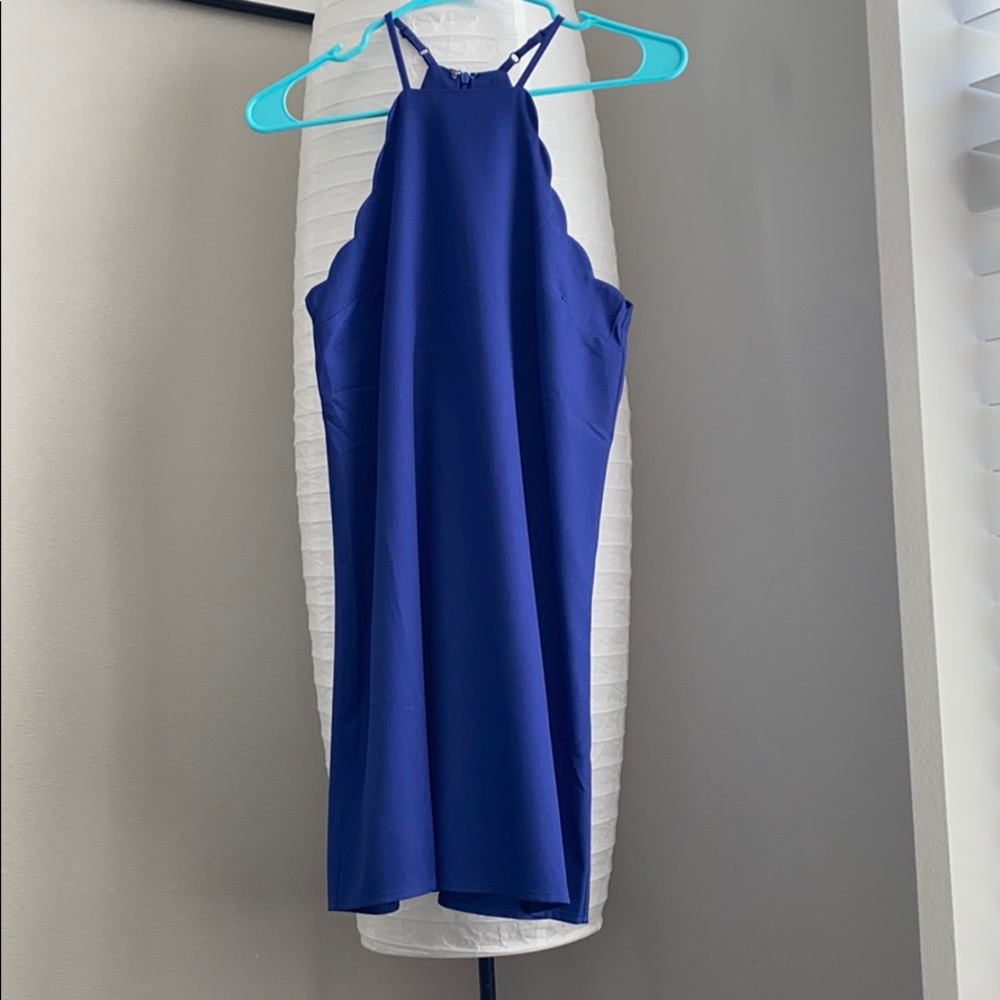 Halter Shift Dress- Royal Blue